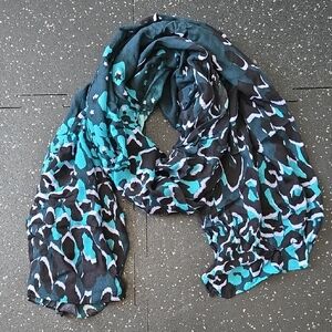 Ted Baker Teal and Black Animal Print Scarf
